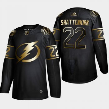 Men's JerseyMen's Tampa Bay Lightning Kevin Shattenkirk #22 NHL Golden Edition Black Authentic Jersey