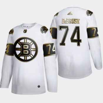 Men's Boston Bruins Jake DeBrusk #74 NHL Golden Edition White Authentic Jersey