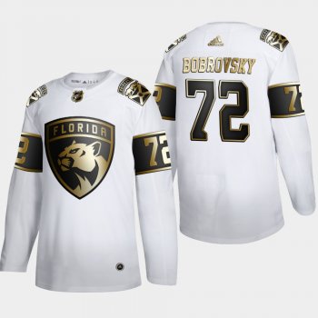 Men's Florida Panthers Sergei Bobrovsky #72 NHL Golden Edition White Authentic Jersey