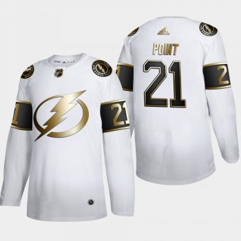 Men's Tampa Bay Lightning Brayden Point #21 NHL Golden Edition White Authentic Jersey