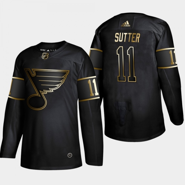 St. Louis Blues Brian Sutter #11 Retired Player 2019 NHL Golden Edition Black Jersey - Men's