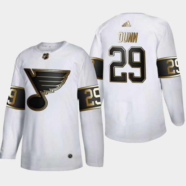 Men's St. Louis Blues Vince Dunn #29 NHL Golden Edition White Authentic Jersey