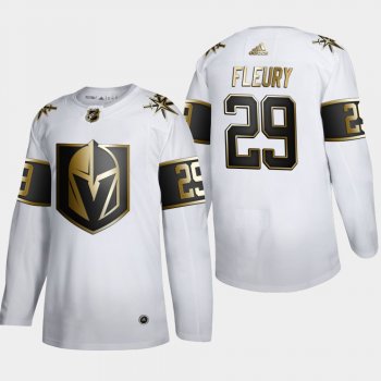 Men's Vegas Golden Knights Marc-Andre Fleury #29 NHL Golden Edition White Authentic Jersey