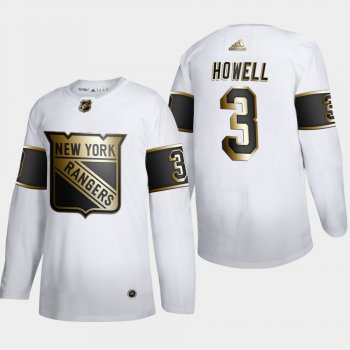 Men's New York Rangers Harry Howell #3 NHL Golden Edition White Retired Authentic Jersey