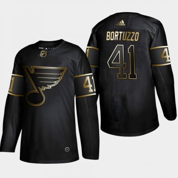 Men's JerseySt. Louis Blues Robert Bortuzzo #41 Authentic 2019 NHL Golden Edition Black Player Jersey - Men's