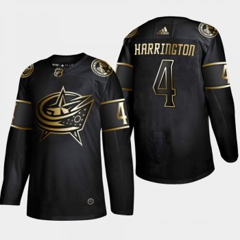 Men's Columbus Blue Jackets Scott Harrington 2019 NHL Golden Edition Authentic Player Black Jersey