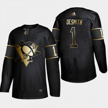 Men's JerseyMen's Pittsburgh Penguins Casey DeSmith #1 Black 2019 NHL Golden Edition Authentic Player Jersey