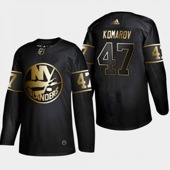 Men's JerseyMen's New York Islanders Leo Komarov #47 2019 NHL Golden Edition Black Authentic Player Jersey