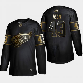 Men's Detroit Red Wings Darren Helm #43 2019 NHL Golden Edition Authentic Player Black Jersey