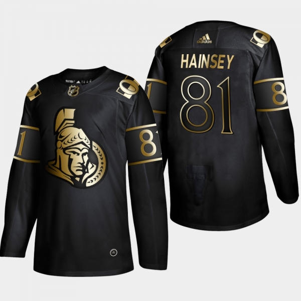 Men's Ottawa Senators Ron Hainsey #81 NHL Golden Edition Black Authentic Jersey