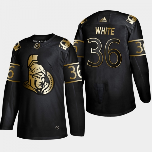 Ottawa Senators Colin White #36 Authentic 2019 NHL Golden Edition Black Player Jersey - Men's