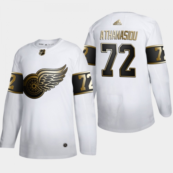 Men's Detroit Red Wings Andreas Athanasiou #72 NHL Golden Edition White Authentic Jersey