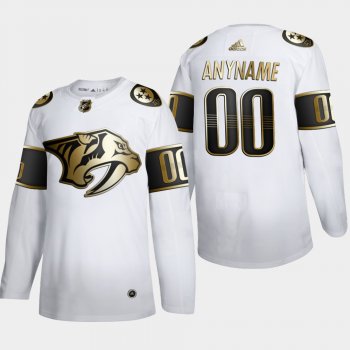 Men's JerseyMen's Nashville Predators Custom #00 NHL Golden Edition White Authentic Jersey