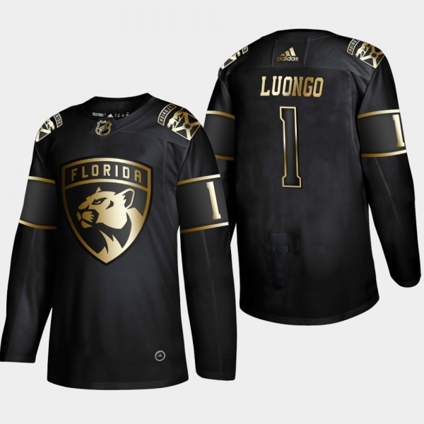 Florida Panthers Roberto Luongo #1 Authentic 2019 NHL Golden Edition Black Player Jersey - Men's