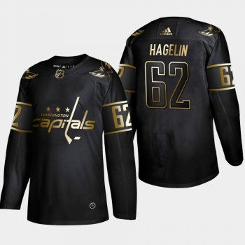 Men's Washington Capitals Carl Hagelin #62 2019 NHL Golden Edition Black Authentic Player Jersey