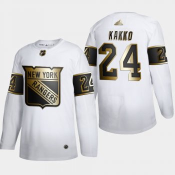 Men's New York Rangers Kaapo Kakko #24 NHL Golden Edition White Authentic Jersey