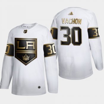 Men's Los Angeles Kings Rogatien Vachon #30 NHL Golden Edition White Retired Authentic Jersey