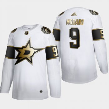 Men's JerseyMen's Dallas Stars Mike Modano #9 NHL Golden Edition White Retired Authentic Jersey