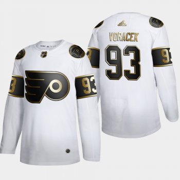 Men's Philadelphia Flyers Jakub Voracek #93 NHL Golden Edition White Authentic Jersey