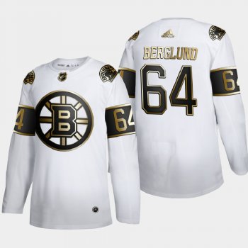 Men's JerseyBoston Bruins Victor Berglund #64 Authentic NHL Golden Edition White Jersey - Men's