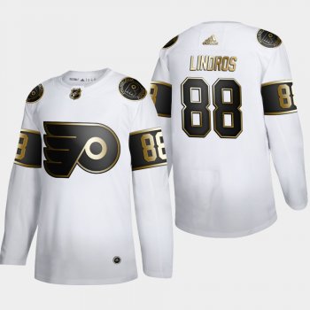 Men's JerseyMen's Philadelphia Flyers Eric Lindros #88 NHL Golden Edition White Retired Authentic Jersey