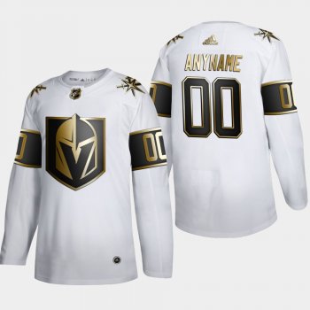 Men's Vegas Golden Knights Custom #00 NHL Golden Edition White Authentic Jersey