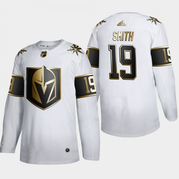 Men's Vegas Golden Knights Reilly Smith #19 NHL Golden Edition White Authentic Jersey