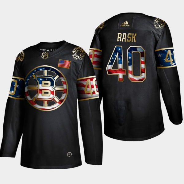 Bruins Tuukka Rask #40 Independence Day Golden Edition Black Jersey