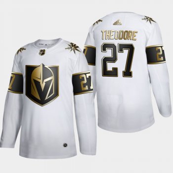 Men's JerseyMen's Vegas Golden Knights Shea Theodore #27 NHL Golden Edition White Authentic Jersey