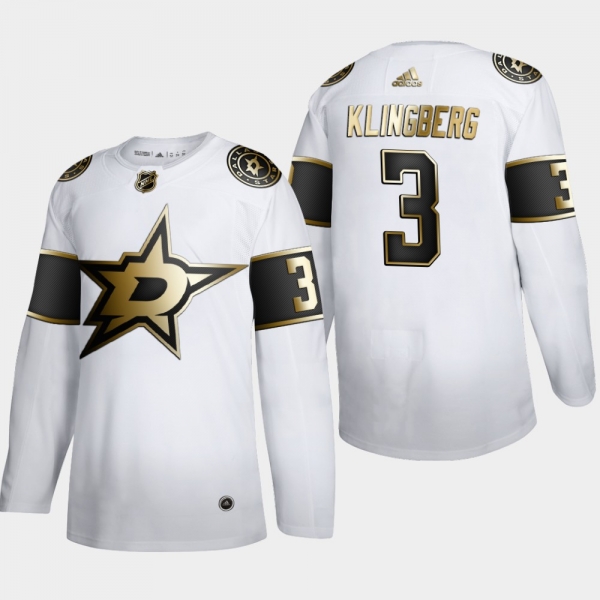 Men's JerseyMen's Dallas Stars John Klingberg #3 NHL Golden Edition White Authentic Jersey