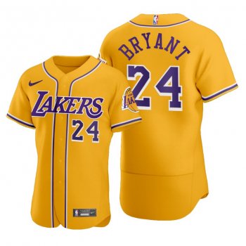 Kobe Bryant #24 Lakers Baseball Jerseys 2020 NBA X MLB Crossover Edition