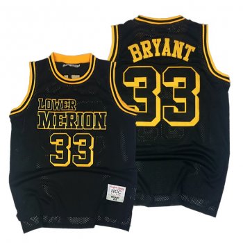 Kobe Bryant Mamba forever High School Basketball #33 Black City Jersey - Lower Merion