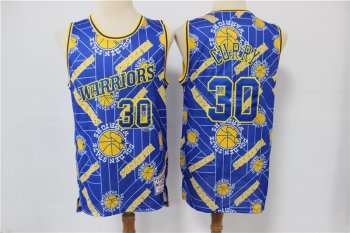 Warriors 30 Stephen Curry Blue Tear Up Pack Hardwood Classics Swingman Jersey