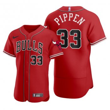 Scottie Pippen #33 Bulls Baseball Jerseys 2020 NBA X MLB Crossover Edition