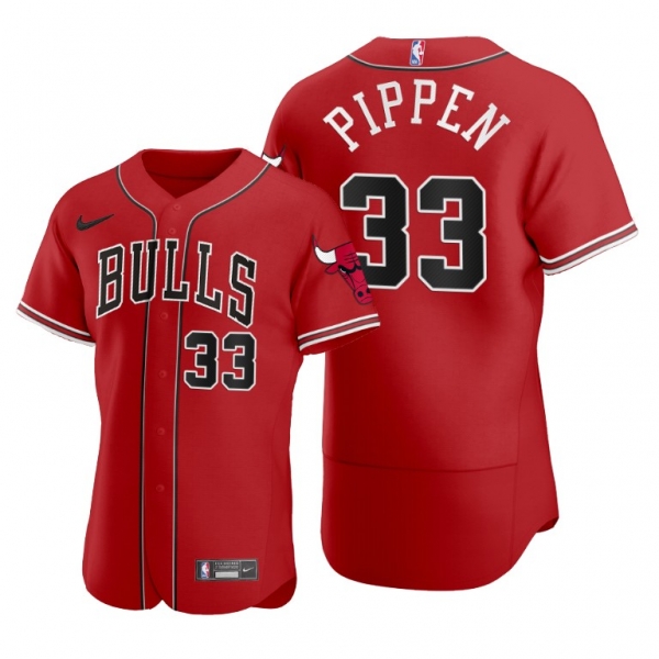 Scottie Pippen #33 Bulls Baseball Jerseys 2020 NBA X MLB Crossover Edition