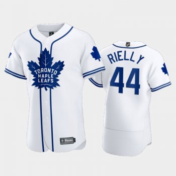 Men's Maple Leafs Morgan Rielly #44 2020 NHL X MLB Crossover White Jersey