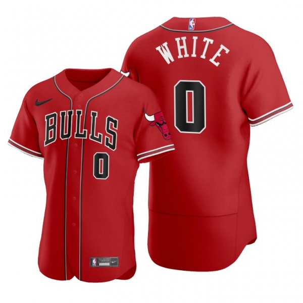 Coby White #0 Bulls Baseball Jerseys 2020 NBA X MLB Crossover Edition