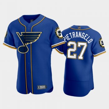 Men's Blues Alex Pietrangelo #27 2020 NHL X MLB Crossover Royal Jersey