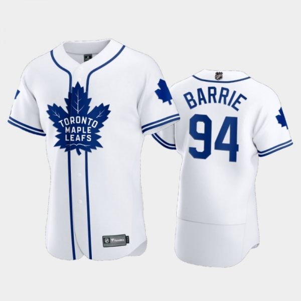 Men's Maple Leafs Tyson Barrie #94 2020 NHL X MLB Crossover White Jersey