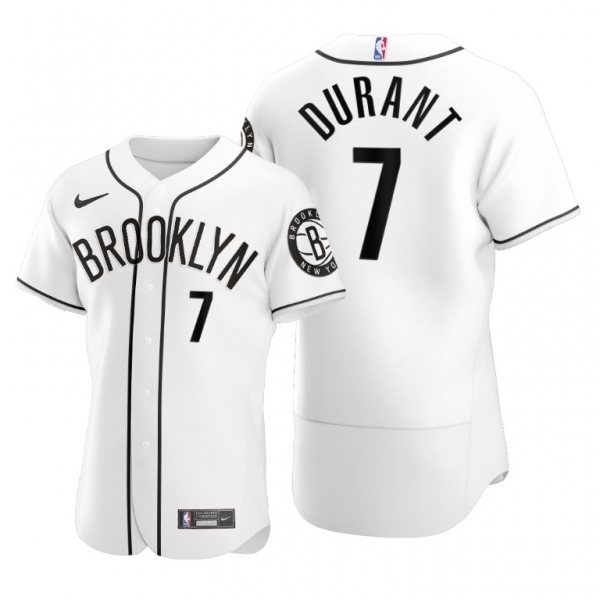 Kevin Durant #7 Nets Baseball Jerseys 2020 NBA X MLB Crossover Edition