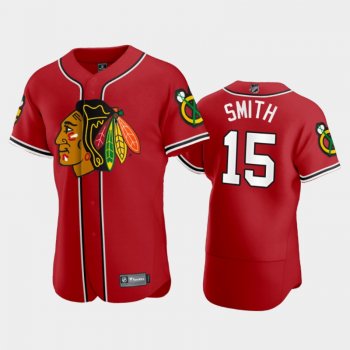 Men's Zack Smith #15 Blackhawks 2020 NHL X MLB Crossover Red Jersey