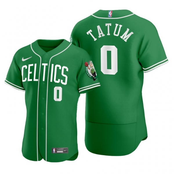 Jayson Tatum #0 Celtics Baseball Jerseys 2020 NBA X MLB Crossover Edition