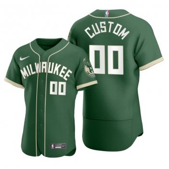 Custom #00 Bucks Baseball Jerseys 2020 NBA X MLB Crossover Edition