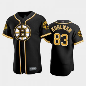 Men's Karson Kuhlman #83 Bruins 2020 NHL X MLB Crossover Black Jersey