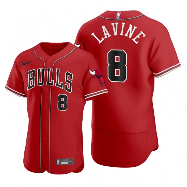 Zach LaVine #8 Bulls Baseball Jerseys 2020 NBA X MLB Crossover Edition