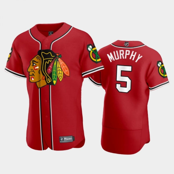 Men's Connor Murphy #5 Blackhawks 2020 NHL X MLB Crossover Red Jersey