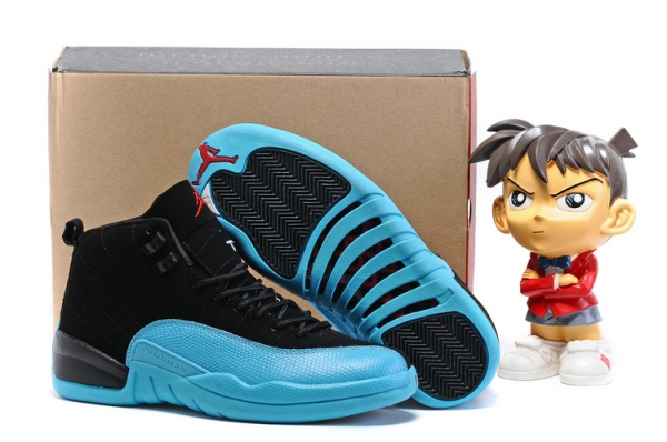 Running weapon Cheap Wholesale Air Jordan 12 Retro Men Black/Blue-ID257