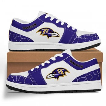 Women's Baltimore Ravens AJ Low Top Leather Sneakers 001-ID965