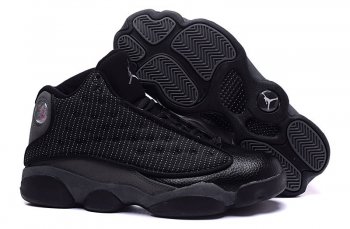 Running weapon Cheap Wholesale Nike Shoes Air Jordan 13 All Black-ID321