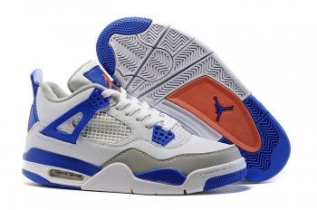 Running weapon Cheap Air Jordan 4 Retro Men White/Blue/Grey-ID444